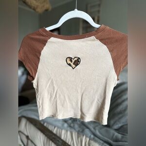 RUE 21- Cheetah print heart crop top